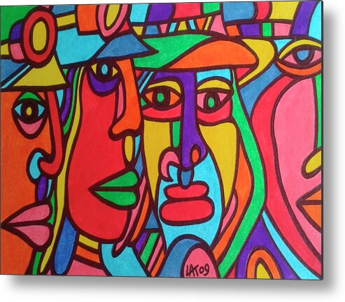 Chilean Faces Metal Print featuring the mixed media Chilean Faces by Abstract Graffiti