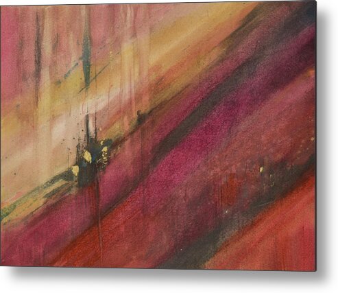 Watercolor Metal Print featuring the painting Descent by Judith Levins
