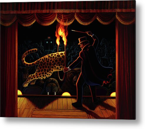 Disappearing Leopard Metal Print featuring the painting Disappearing Leopard by Robin Moline
