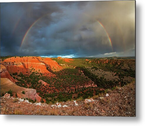 Beauty Metal Print featuring the photograph Double Rainbow by Leland D Howard