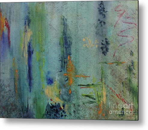 Abstract Metal Print featuring the painting Dreaming #3 by Karen Fleschler