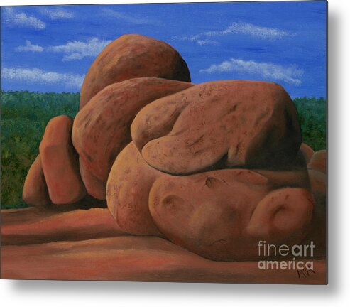 Elephant Rocks Metal Print featuring the painting Elephant Rocks Summer One by Garry McMichael