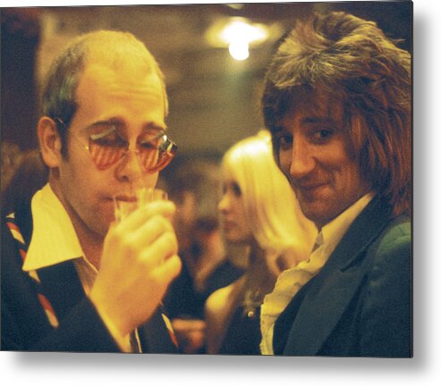 Rock Music Metal Print featuring the photograph Elton And Rod by Graham Wiltshire