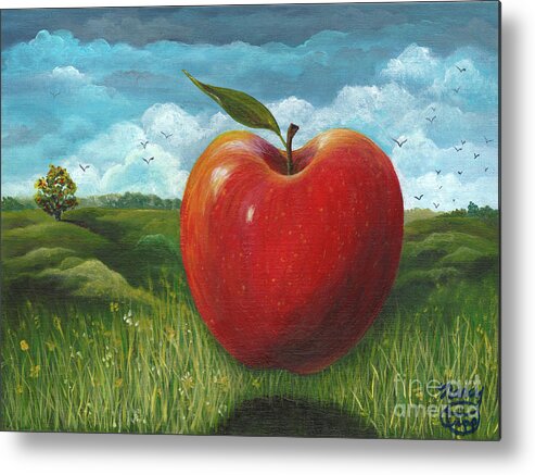 Big Metal Print featuring the painting Far From The Tree by Nancy Cupp