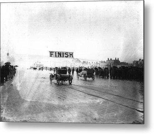 Crowd Metal Print featuring the photograph Finish Of Race by Topical Press Agency