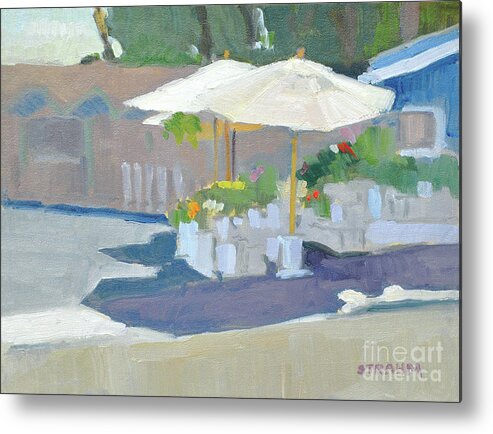 North Park Flower Stand Metal Print featuring the painting Flower Stand North Park San Diego California by Paul Strahm