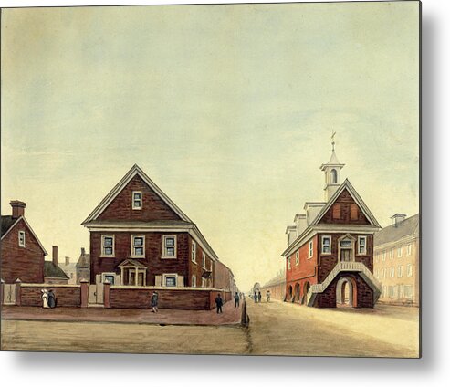 William Breton Metal Print featuring the drawing Friends Meeting House and Old Courthouse by William Breton