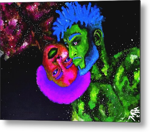 Black Art Metal Print featuring the photograph Galaxy Green by Maia Micou