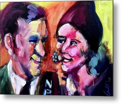 Painting Metal Print featuring the painting George and Gracie by Les Leffingwell