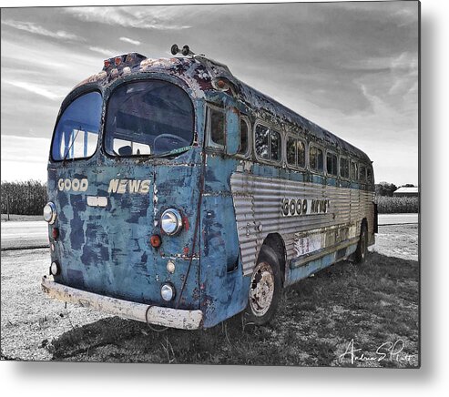 Bus Metal Print featuring the photograph Good News Still Travels by Andrea Platt