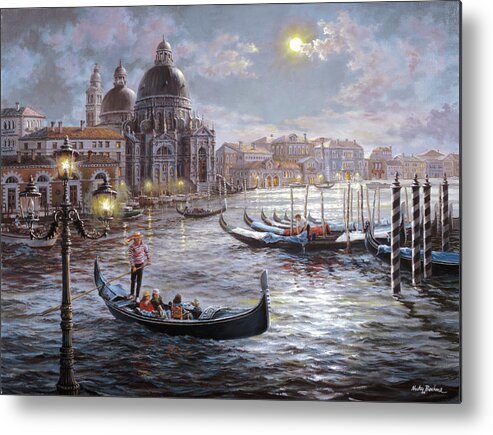 Grand Canal Venice Metal Print featuring the painting Grand Canal Venice by Nicky Boehme