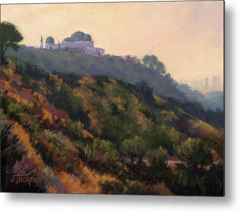 Griffith Park Metal Print featuring the painting Griffith Park Observatory- Late Morning by Jane Thorpe