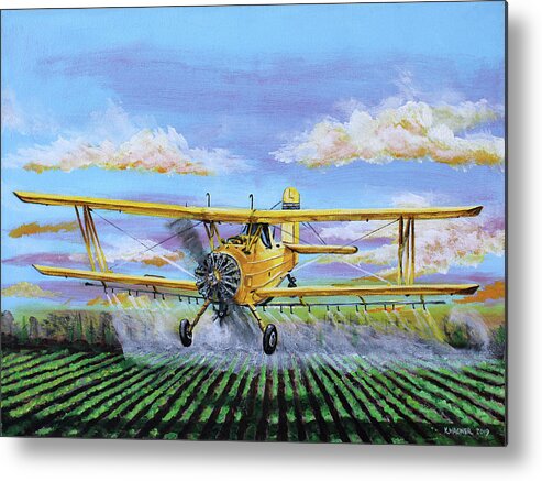 Ag Cat Metal Print featuring the painting Grumman Ag Cat by Karl Wagner