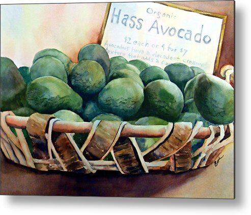 Avocado Metal Print featuring the painting Guacamole Anyone? by Beth Fontenot