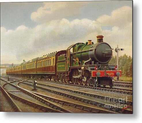Engraving Metal Print featuring the drawing Gwr Cornish Riviera Limited Express by Print Collector