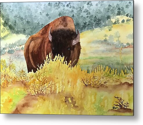 Yellowstone Metal Print featuring the painting Here's Looking at You by Beth Fontenot
