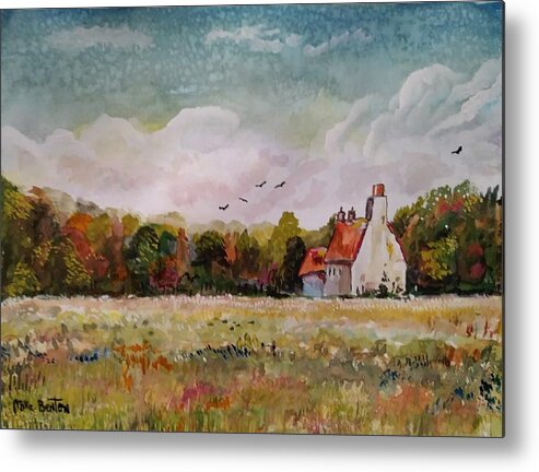 Landscape Metal Print featuring the painting House of Usher by Mike Benton