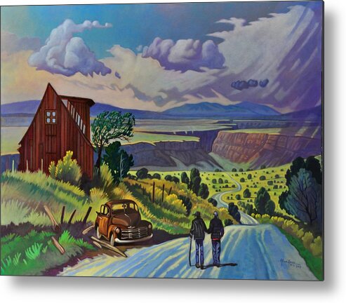 Infinity Metal Print featuring the painting Journey Along the Road to Infinity by Art West