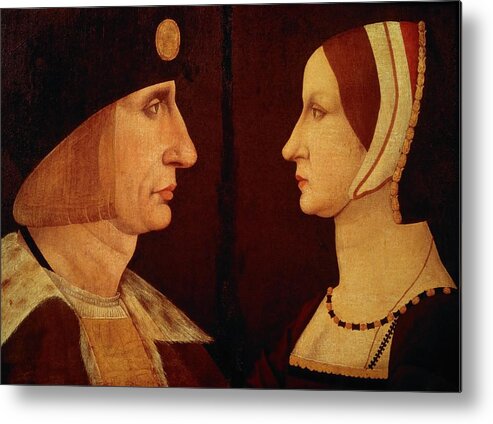 Anne Of Brittany Metal Print featuring the painting 'King Louis XII of France and Queen Anne of Brittany' , ca. 1525. by Album
