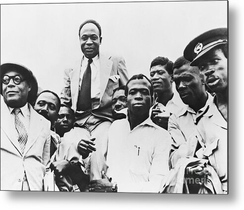 People Metal Print featuring the photograph Kwame Nkrumah Being Carried by Bettmann