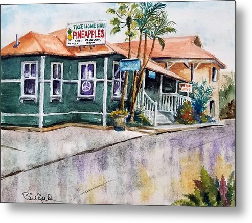 Maui Metal Print featuring the painting Lahaina Sandwich Shop by William Reed