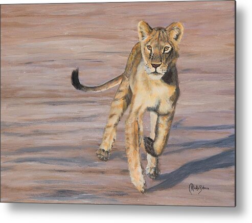 Lioness Metal Print featuring the painting Lioness by Kirsty Rebecca