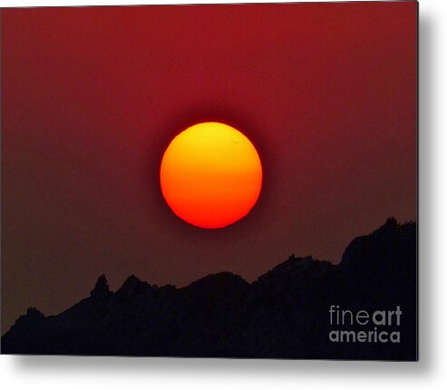 Orange Ball In The Sky Metal Print featuring the photograph Magnificence by Rosanne Licciardi