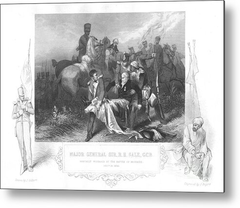 Horse Metal Print featuring the drawing Major-general Robert Henry Sale by Print Collector