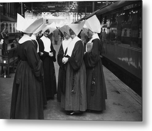 Long Metal Print featuring the photograph Nuns At Euston by Erich Auerbach