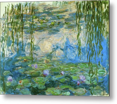 Claude Monet Metal Print featuring the painting Nympheas,1916-1919 Canvas,150 x 200 cm Inv. 51 64. by Claude Monet -1840-1926-