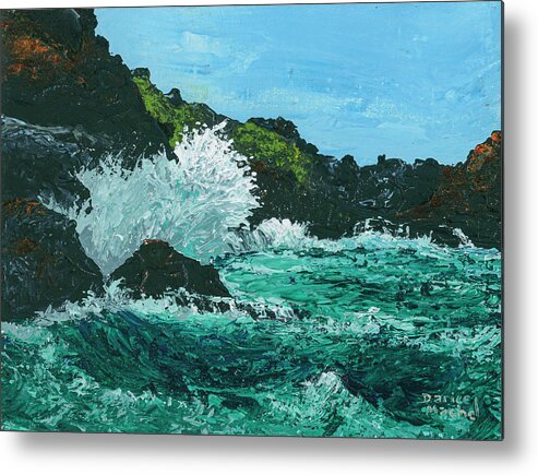 Ocean Metal Print featuring the painting Olivine Waves by Darice Machel McGuire