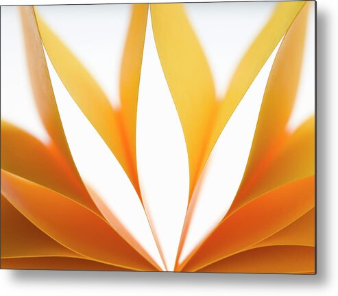 Orange Color Metal Print featuring the photograph Orange Light On Sheets Of Paper by Jed Share
