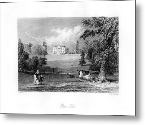 Tranquility Metal Print featuring the drawing Pains Hill, Surrey, 19th Century.artist by Print Collector