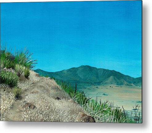 Desert Metal Print featuring the painting Path in the Desert by Elizabeth Mordensky