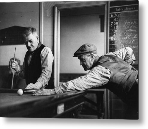 Snooker Metal Print featuring the photograph Playing Pool by Bert Hardy