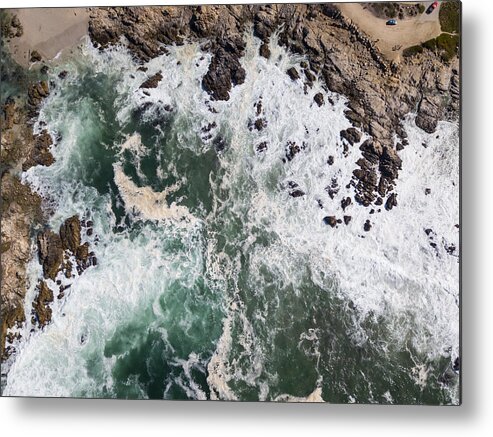 Landscapeaerial Metal Print featuring the photograph Powerful Swells From The Pacific Ocean by Ethan Daniels