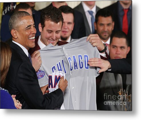 People Metal Print featuring the photograph President Obama Welcomes World Series by Mark Wilson