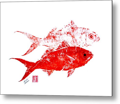 Fish Metal Print featuring the painting Queen Snapper Duo by Adrienne Dye