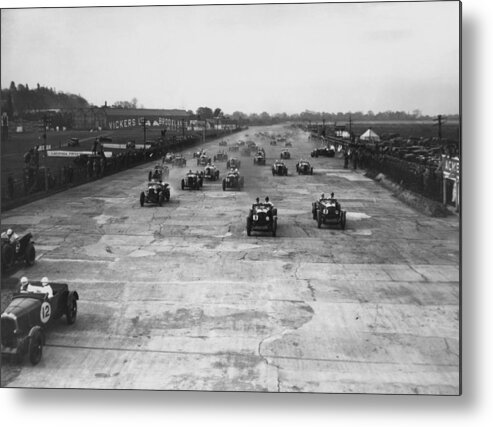 1930-1939 Metal Print featuring the photograph Racing At Brooklands by Topical Press Agency