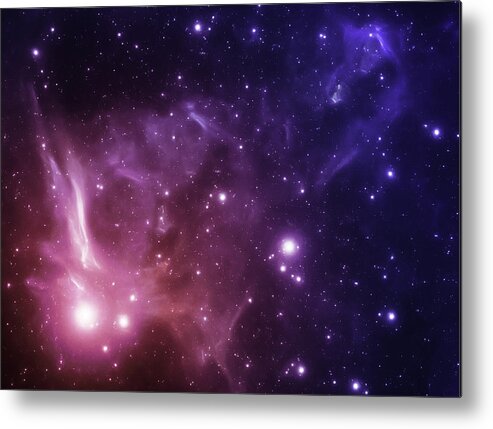 Purple Metal Print featuring the photograph Red And Blue Space Galaxy by Sololos