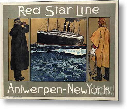 Artist Metal Print featuring the drawing Red Star Line, 1908. From A Private by Heritage Images
