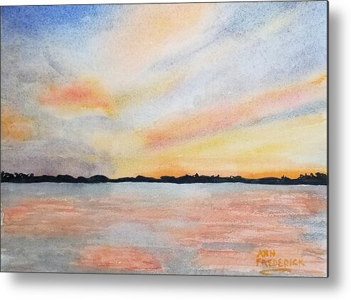 Mullet Lake Metal Print featuring the painting Regan Sunset by Ann Frederick