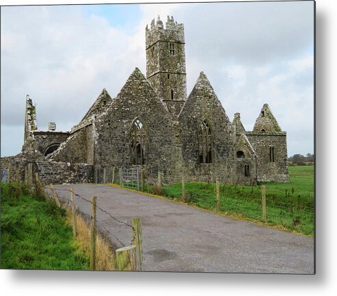 Ross Errilly Friary Metal Print featuring the photograph Ross Errilly Friary by Vicky Edgerly