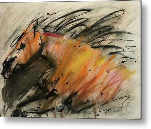 Horse Metal Print featuring the painting Running by Elizabeth Parashis