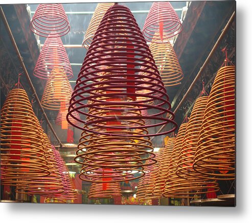 Finger On Lips Metal Print featuring the photograph Sandalwood Incense Spirals by Arturbo
