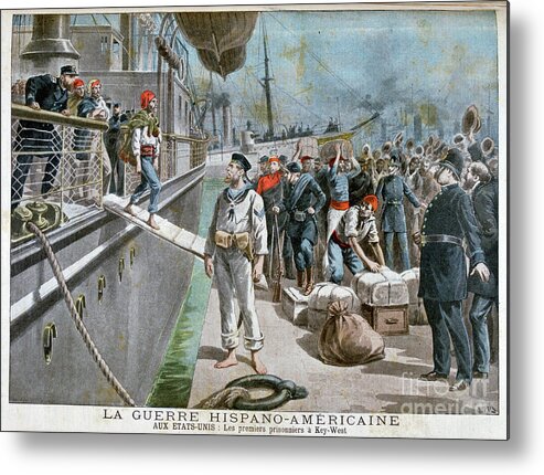 Engraving Metal Print featuring the drawing Spanish Prisoners Arriving At Key-west by Print Collector