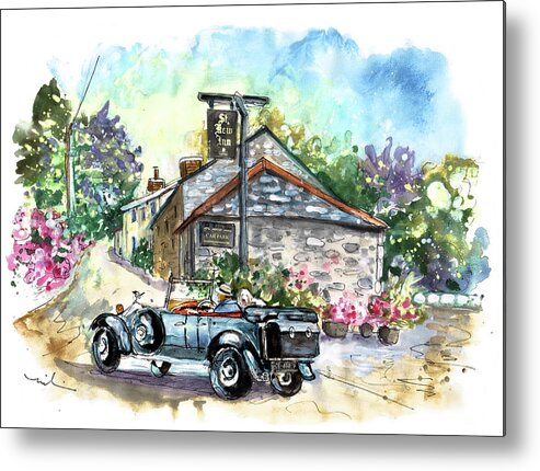 Travel Metal Print featuring the painting St Kew Inn In Cornwall 01 by Miki De Goodaboom