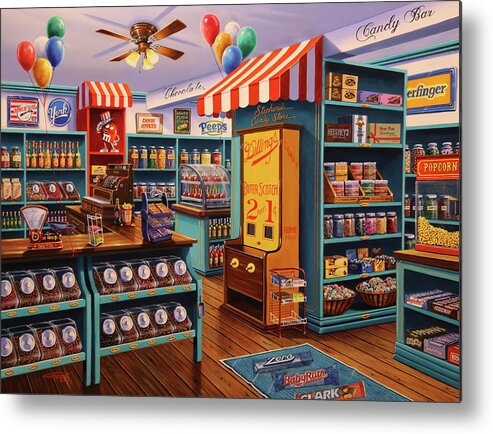 Stephanie's Candy Store Metal Print featuring the painting Stephanie's Candy Store by Geno Peoples