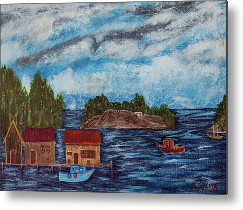 Stormy Metal Print featuring the painting Stormy Day by Randy Sylvia