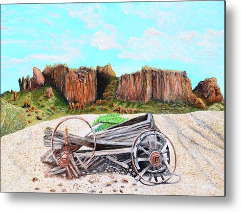 Landscape Metal Print featuring the painting Superstition Mountain by Toni Willey